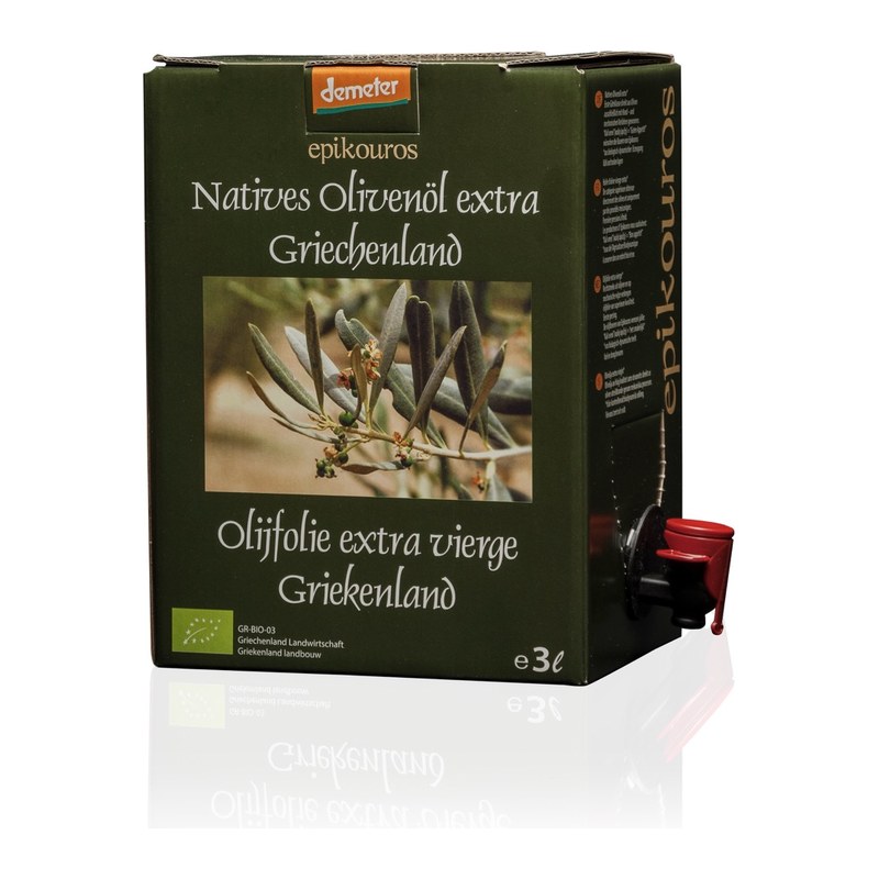 Epikouros oliwa extra virgin Kalamata 3L bag-in-box BIO Demeter