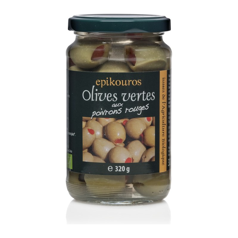 Epikouros oliwki zielone z papryką 320g BIO