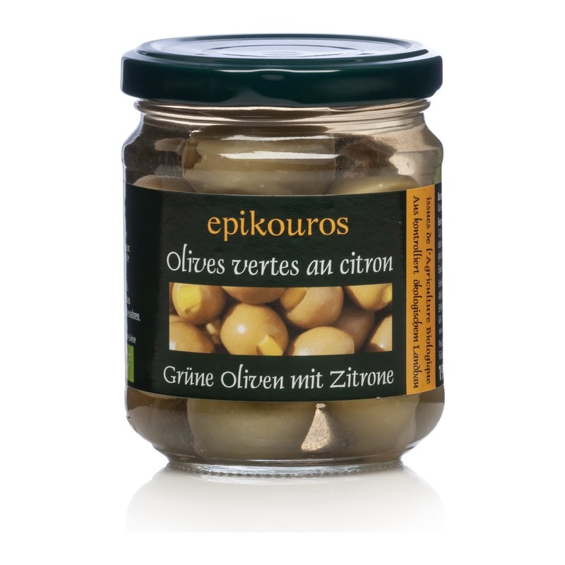 Epikouros oliwki zielone z cytryną 320g BIO
