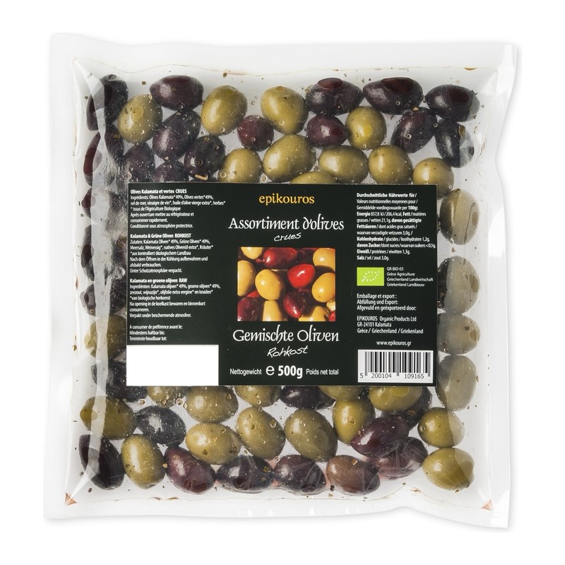Epikouros oliwki mix niedrylowane pakowane w atmosferze ochronnej 500g BIO