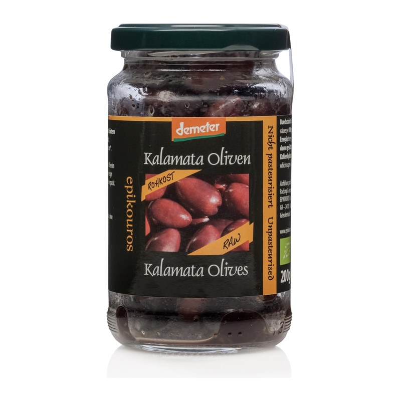 Epikouros oliwki Kalamata niedrylowane 200g BIO Demeter